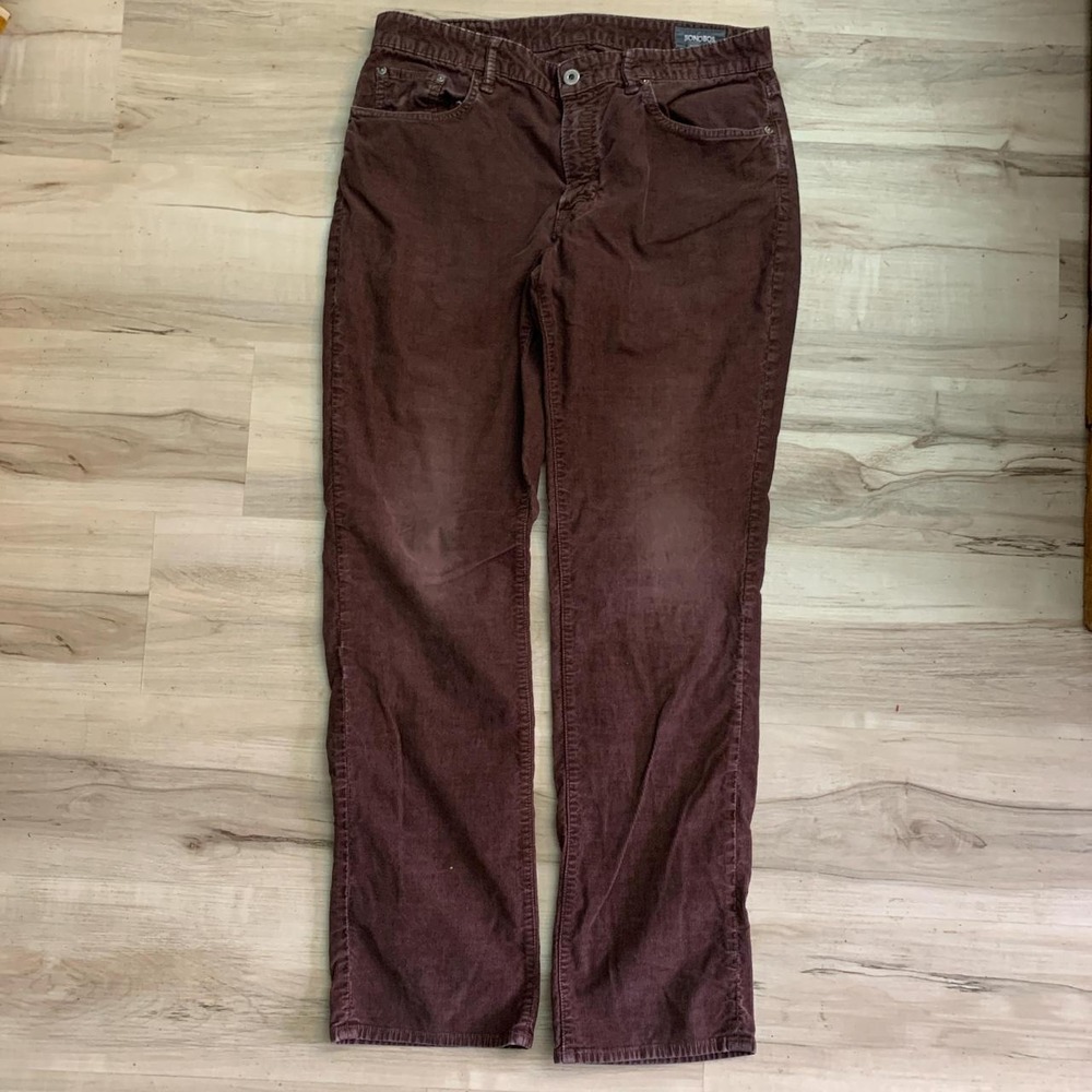 Bonobos Mens Brown Corduroy Straight Fit Pants 34x32 Distressed